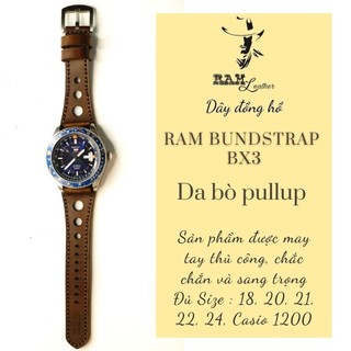 Dây Đồng Hồ Handmade Orient dây 21mm Da Bò RAM Leather P3 Siêu bền