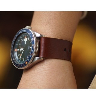 Dây Đồng Hồ Handmade RAM Leather Nato Quân Đội Da bò thật màu Nâu Đỏ Siêu bền 18mm, 20mm, 22mm, Casio 1200, iwatch AW
