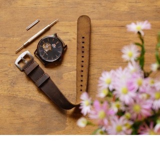 Dây Đồng Hồ Handmade RAM Leather Nato Quân Đội Quân Đội Da Bò Nâu Đất Siêu bền 18mm, 20mm, 22mm, Casio 1200, iwatch AW