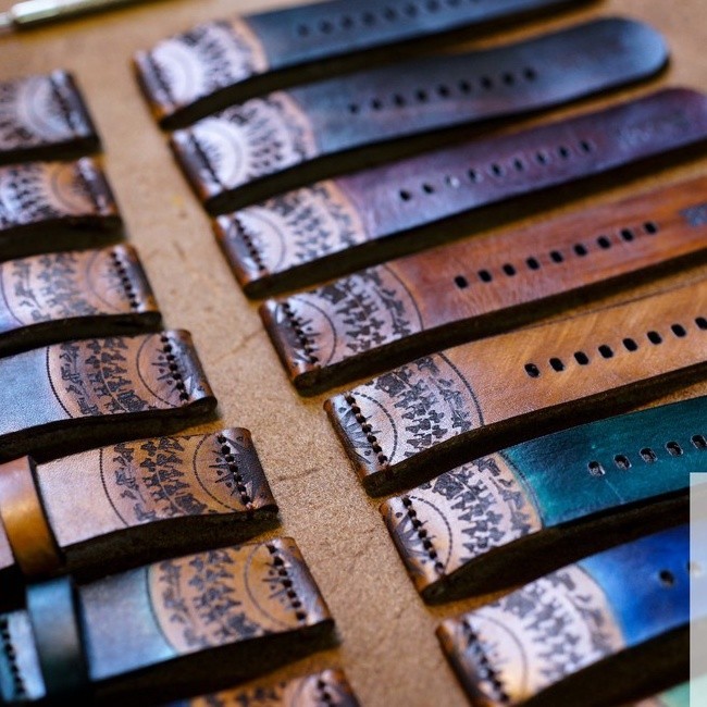 Dây Đồng Hồ Thủ Công RAM Leather SGREEN Da Bò Italia Veg Trống Đồng 18mm, 20mm, 22mm, Casio 1200, iwatch AW