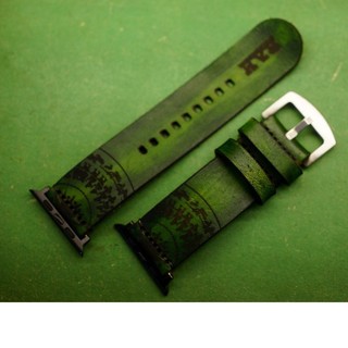 Dây Đồng Hồ Handmade RAM Leather SIMPLE Da Bò Italia Veg Trống Đồng Xanh Lá 18mm, 20mm, 22mm, Casio 1200, iwatch AW
