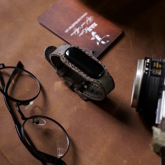 Dây Mi band Da Bò Cho Miband 3, Miband 4, Miband 5, Miband 6, Miband 7, Mi band 7 - RAM Leather