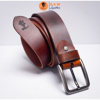 Thắt lưng Siêu bền da bò cao cấp màu nâu đậm RAM Leather