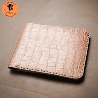 Ví Siêu bền da bò thật Handmade da bò mini RAM Leather Simple Vân Cá Sấu