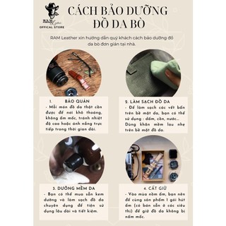 Ví Siêu bền da bò thật Handmade da bò mini RAM Leather Simple Vân Cá Sấu