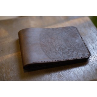 Ví Siêu bền da bò thật Handmade da bò RAM Leather Da Bò Nâu Đất Khắc Trống Đồng Việt Nam