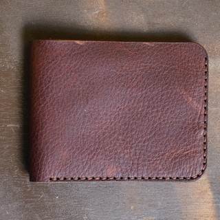 Ví Siêu bền da bò thật Handmade da bò RAM Leather Nâu Mận RAM Leather Simple