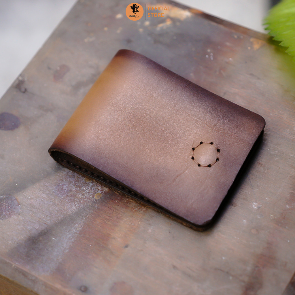 Ví để Card da bò Veg nhuộm thủ công màu nâu - RAM Leather
