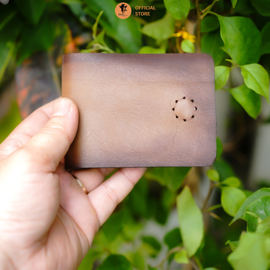 Ví để Card da bò Veg nhuộm thủ công màu nâu - RAM Leather
