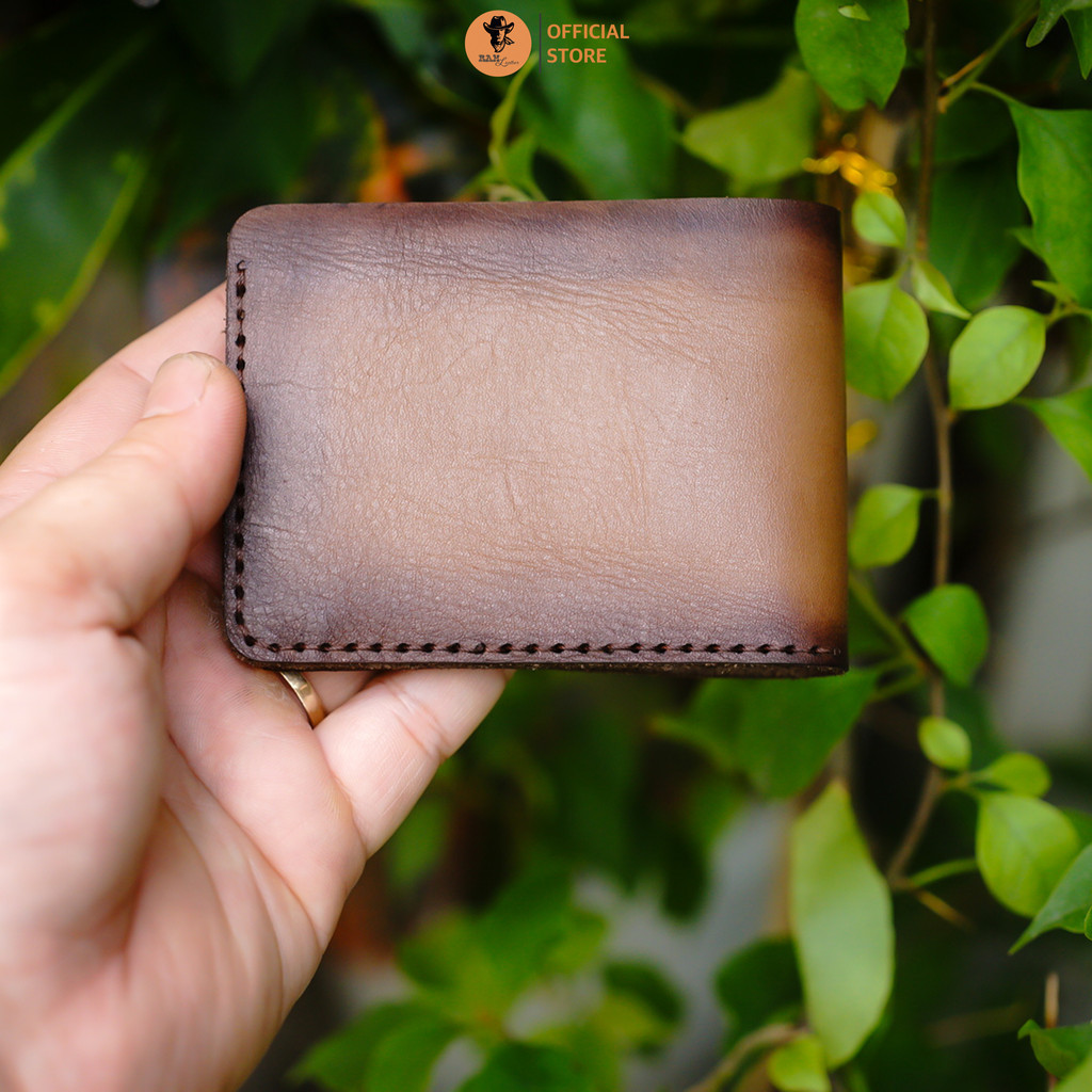 Ví để Card da bò Veg nhuộm thủ công màu nâu - RAM Leather