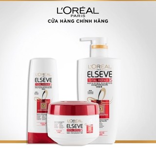 Bộ gội xả ủ phục hồi tóc L'oreal Paris Elseve Total Repair 5 Repairing