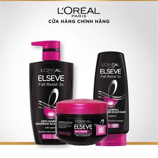 Bộ gội xả ủ ngăn gãy rụng tóc L'Oreal Paris Elseve Fall Resist 3X