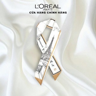 Khăn lụa turban trắng họa tiết cao cấp L'Oreal Paris