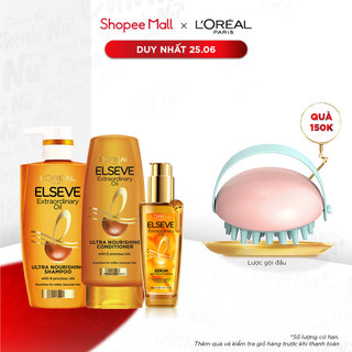 Bộ chăm sóc tóc chiết xuất tinh dầu hoa tự nhiên L'Oreal Paris Elseve Extraordinary Oil