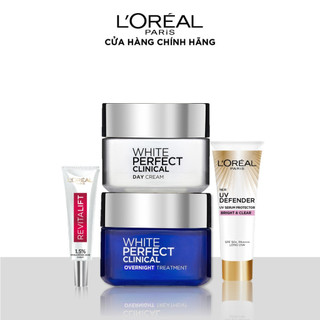 Bộ kem dưỡng trắng giảm thâm nám & serum siêu cấp ẩm & kem chống nắng L'Oreal Paris