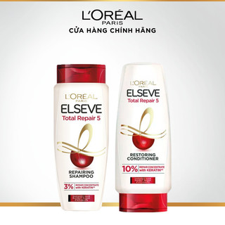 [Mã LORESBD -12% đơn 500K] Bộ dầu gội 330ml, dầu xả 325ml phục hồi hư tồn L'Oreal Paris Elseve Total Repair 5