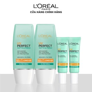 [Mã LORESBD -12% đơn 500K] Bộ kem chống nắng kiềm dầu L'Oreal Paris UV Perfect fresh & Matte SPF50+/PA++++