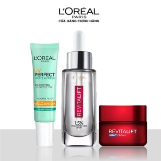 Bộ tinh chất siêu cấp ẩm và thoáng mịn da L'Oreal Paris