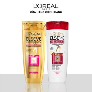 Bộ đôi dầu gội phục hồi hư tổn và suôn mượt tóc L'Oreal Paris 130mlx2