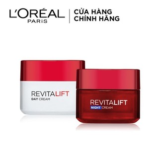 [Mã LORESBD -12% đơn 500K] Bộ dưỡng chống lão hoá giảm nếp nhăn kem ngày và kem đêm L'Oreal Paris Revitalift 50ml x 2