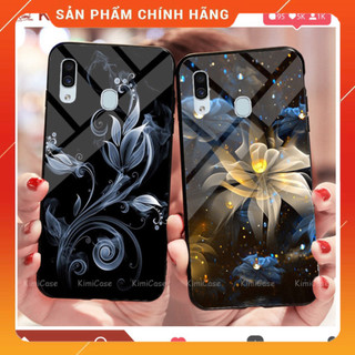 Ốp Samsung Galaxy A10S , A20S lưng kính cường lực hoa lá ( VIDEO QUAY THẬT ) ._Floveme