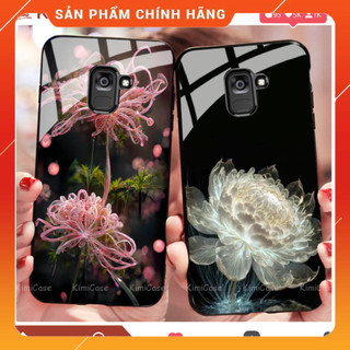 Ốp Samsung Galaxy A6 2018 , A6+ 2018 , A8 2018 , A8+ 2018  lưng kính cường lực hoa lá ( VIDEO QUAY THẬT ) ._Floveme