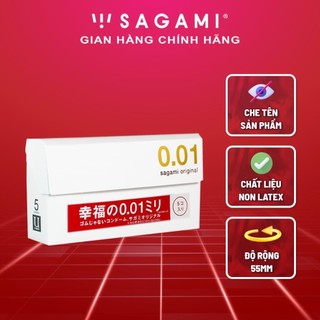 Bao cao su sagami 001 - non latex - siêu mỏng - 01 hộp phù hợp cho người dị ứng cao su