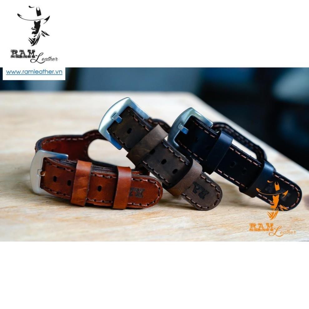 Dây da bò thật handmade Thủ Công Cho Mi Band 6 / Mi Band 5 / Mi Band 4 / Mi Band 3 RAM