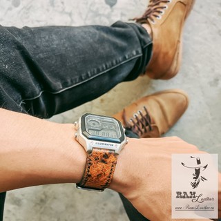 Dây Da Dê Vân Trăn Cao Cấp Cho Casio AE 1200 Và Orient Sk Huyền Thoại