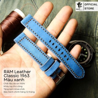 Dây đồng hồ siêu bền Da Bò Cho Casio AE 1200 WHD Whd Da Bò Lộn Coban Cực Đẹp .