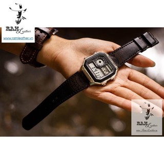 Dây đồng hồ siêu bền Trống Đồng AE 1200 WHD Ram Black Đen