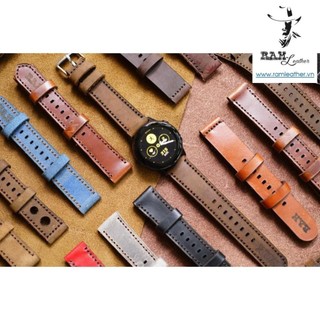 Tổng Hợp Dây đồng hồ siêu bền da bò thật handmade 22mm RAM RAM