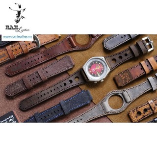 Tổng Hợp Dây đồng hồ siêu bền da bò thật handmade Bản Cao Cấp Cho Orient Sk Và AE 1200 WHD Và Các Đồng Hồ 18mm
