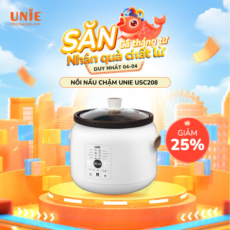 Nồi kho hầm chuyên dụng UNIE USC208, Dung tích 2L, 8 chức năng kho hầm