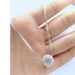 Dây chuyền bạc 925 mix cham cầu đá lấp lánh - kim hưng store