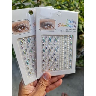 [Miếng nhiều hạt sẵn keo] Hạt dán tóc/đá dán tóc, dán mặt makeup bling bling