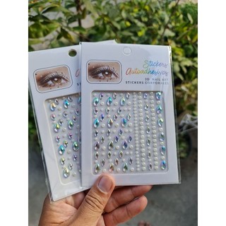 [Miếng nhiều hạt sẵn keo] Hạt dán tóc/đá dán tóc, dán mặt makeup bling bling
