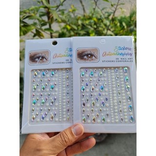 [Miếng nhiều hạt sẵn keo] Hạt dán tóc/đá dán tóc, dán mặt makeup bling bling
