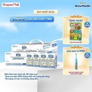 Combo 2 Thùng 24 Hộp Sữa Bột Pha Sẵn Nutifood Sweden GrowPLUS+ Cao lớn vượt trội hộp 110 ml