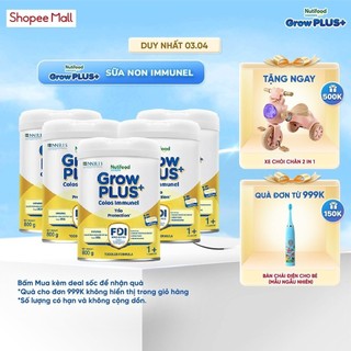 Combo 5 Sữa Bột Nutifood Sweden GrowPLUS+ Sữa Non Immunel lon 800g