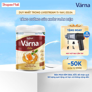 Sữa bột Värna Elite Lon 850g -  Chứa Sâm Ngọc Linh Đông Trùng Hạ Thảo - Varna