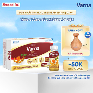 Thùng sữa bột pha sẵn Värna Elite - Chứa Sâm Ngọc Linh Đông Trùng Hạ Thảo (24 chai x 237ml) - Varna
