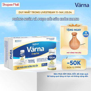 Thùng sữa bột pha sẵn Värna Complete - Phòng ngừa & Phục hồi nhanh (24 chai x 237ml) - Varna