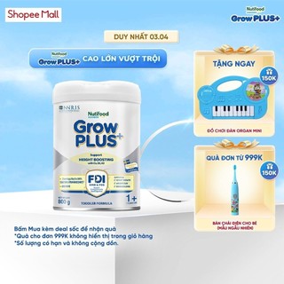 Sữa Bột Nutifood Sweden GrowPLUS+ Cao lớn vượt trội (Bạc) 800g