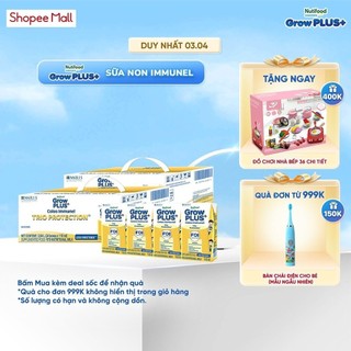Combo 2 Thùng 24 hộp Sữa Bột Pha Sẵn Nutifood Sweden GrowPLUS+ Sữa Non Immunel hộp 110 ml