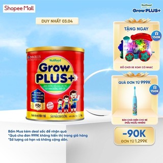 Sữa Bột Nutifood GrowPLUS+ Suy Dinh Dưỡng 1.5kg - Tăng Cân, Tăng Chiều Cao (Lon 1.5kg)