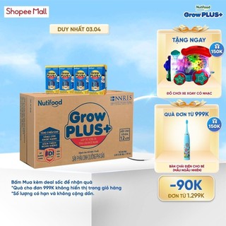 Thùng Sữa Bột Pha Sẵn Nutifood GrowPLUS+ Biếng Ăn 110ml -Tăng Cân Khỏe Mạnh (48 Hộp x 110ml)