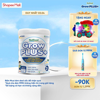 Sữa Bột Nutifood GrowPLUS+ Kiểm Soát Cân Nặng 850g - Cao Lớn, Thông Minh Vượt Trội (850g)