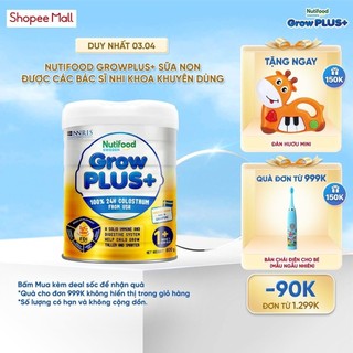 Sữa Bột Nutifood GrowPLUS+ Sữa Non Tăng Đề Kháng 800g - Trên 1 Tuổi - Tăng Cường Hệ Miễn Dịch, Tiêu Hóa Tốt (Lon 800g)