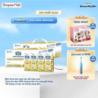 Combo 2 Thùng 24 hộp Sữa Bột Pha Sẵn Nutifood Sweden GrowPLUS+ Sữa Non Immunel hộp 180 ml